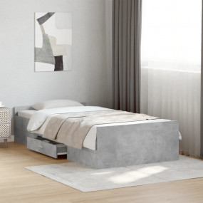 Bed Frame Concrete grey Engineered wood Twin Bed Frame