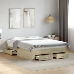 Bed Frame Sonoma oak Engineered wood Double Bed Frame