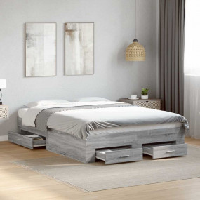 Bed Frame Grey Sonoma Engineered Wood Full Storage Bed ...