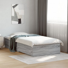 Bed Frame Grey Sonoma Engineered wood Single Rectangula...