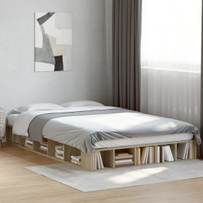 Bed Frame Sonoma Oak Engineered wood, Plywood Full Bed ...
