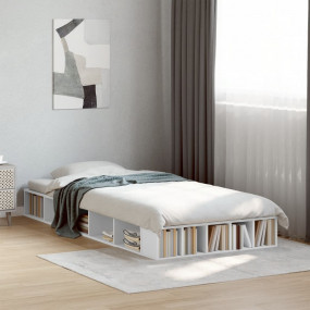 Bed Frame White Engineered Wood Twin Storage Bed Frame
