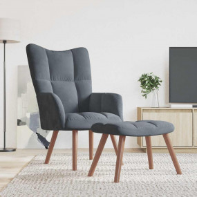 Relaxing Chair With Stool Dark Grey