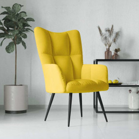 Relaxing Chair Mustard Yellow Velvet (100% polyester), ...