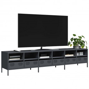 TV Cabinet Anthracite Cold-rolled Steel 79.5 in x 15.4 ...