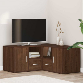 Corner Cabinet Brown Oak Engineered Wood Medium Corner ...