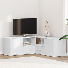Corner Cabinet White Engineered Wood 78.7 in long, 17.7...