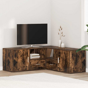 Corner Cabinet Smoked Oak Engineered Wood 78.7 x 15.7 x...