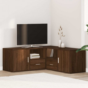 Corner Cabinet Brown Oak Engineered Wood Large