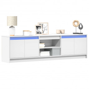 TV Cabinet White Engineered Wood TV Cabinet Rectangular...