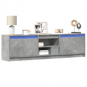 TV Cabinet Concrete Grey Engineered Wood Large TV Cabin...