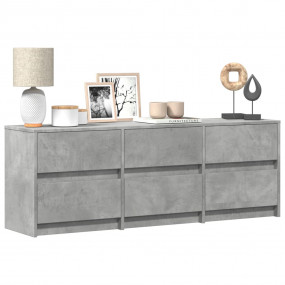 TV Cabinet Concrete Grey Engineered Wood Medium TV Cabi...