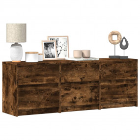 TV Cabinet Smoked Oak Engineered Wood Medium TV Cabinet