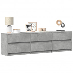 TV Cabinet Concrete Grey Engineered Wood Large TV Cabin...