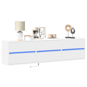 TV Wall Cabinet White Engineered Wood Large Modern Wall...