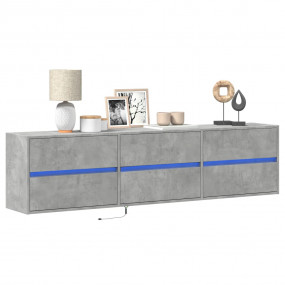 TV Wall Cabinet Concrete Gray Engineered Wood Large