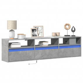 TV Wall Cabinet Concrete Grey Engineered Wood Large