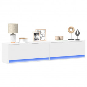 TV Wall Cabinet White Engineered Wood Large TV Wall Cab...