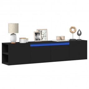 TV Wall Cabinet Black Engineered wood Large TV Wall Cab...