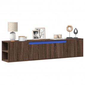 TV Wall Cabinet Brown Oak Engineered Wood Large TV Wall...