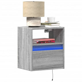 Wall-mounted Bedside Cabinet Grey Sonoma Engineered woo...
