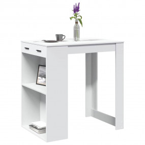 Bar Table White Engineered wood Medium Storage Bar Tabl...