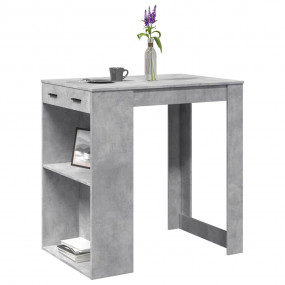 Bar Table Concrete Grey Engineered Wood Large Bar Table