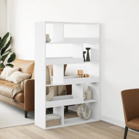Bookcase White Engineered Wood Medium Bookcase Rectangu...