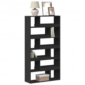 Bookcase Black Engineered wood Large Bookcase Rectangul...