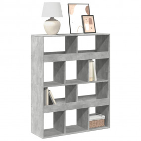 Bookcase Concrete Grey Engineered Wood Medium Storage B...