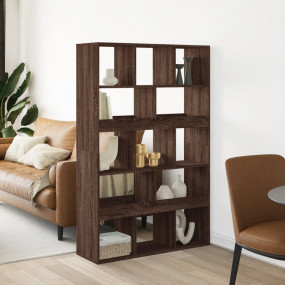 Room Divider Brown Oak Engineered Wood 39.4 x 13.0 x 61...