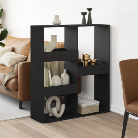 Room Divider Black Engineered Wood Medium Room Divider