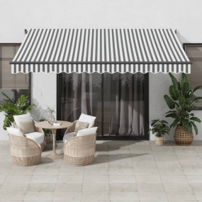 Retractable Awning Gray and White