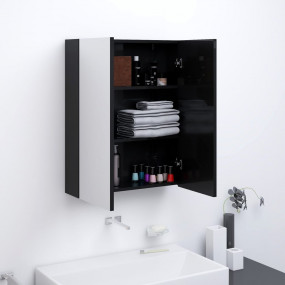 Mirror Cabinet Shiny black MDF with melamine surface, g...