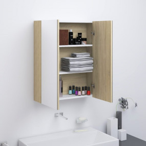 Mirror Cabinet White and Oak MDF with melamine surface ...