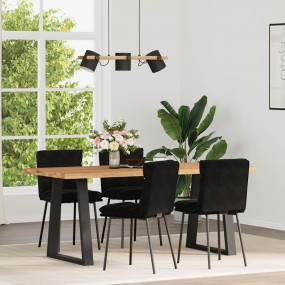 Dining Chair Set of 4 Black Velvet (100% polyester), pl...