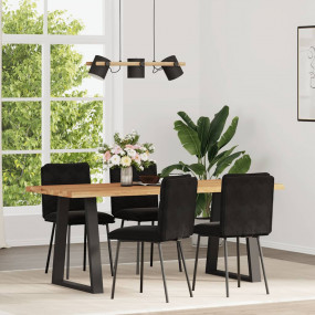 Dining Chair Set of 4 Black Velvet (100% polyester), pl...