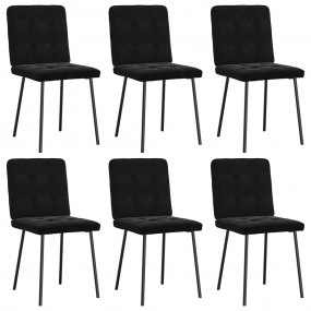 Dining Chair Set of 6 Black Velvet, metal, plywood Dura...