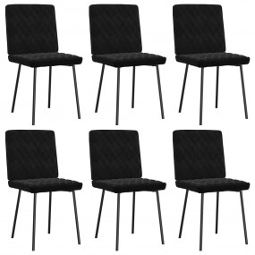 Dining Chair Set of 6 Black Velvet Medium Strong Dining...