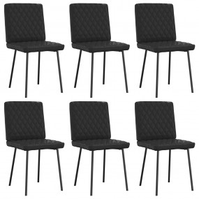 Dining Chair Set of 6 Black Faux leather, plywood, meta...