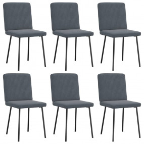 Dining Chair Set of 6 Dark Grey Velvet, Plywood, Metal ...