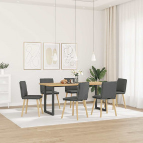 Dining Chair Set of 6 Dark Gray