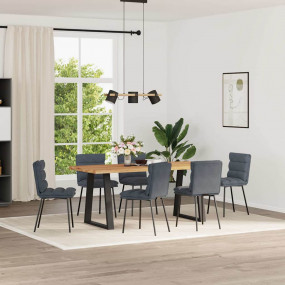 Dining Chair Set of 6 Dark Gray