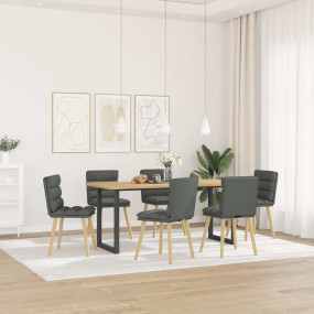 Dining Chair Set of 6 Dark Gray