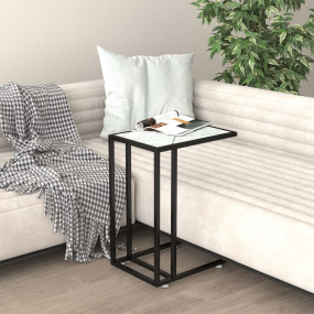 Side Table White marble Tempered glass, iron 19.7 x 13....
