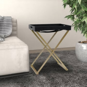 Folding Table Gold and black MDF and iron 18.9x13.4x24....