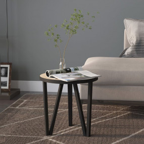 Tea Table Sonoma oak, Black MDF, Powder-coated steel