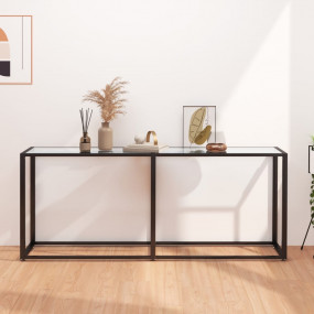 Console Table Clear Tempered glass, Powder-coated steel