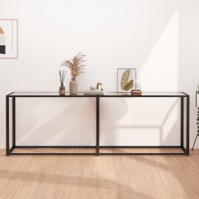 Console Table Transparent Tempered Glass