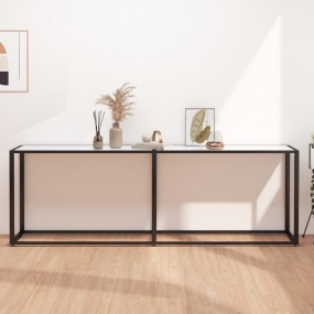 Console Table White marble Tempered glass, powder-coate...